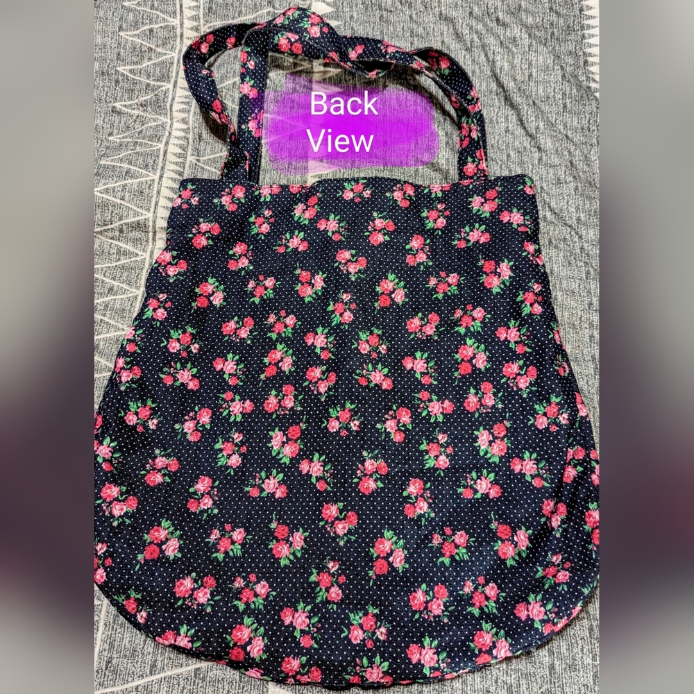 American Eagle By Payless Floral Tote Bag - Black and Pink - Picture 12 of 12